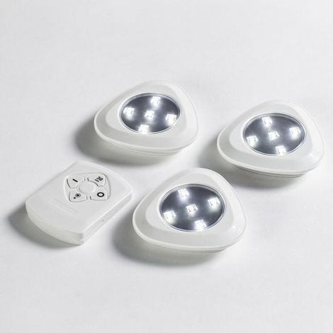 Faretti LED, wireless, confezione da 3 con telecomando