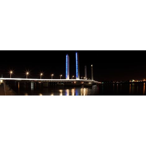 Tableau sur toile pont Chaban vue de loin 30x97 cm - Impression sur Toile Murale Décorative - Image imprimée en HD sur Toile - Toile sur Châssis en Bois FSC - Fabriqué en France (1/4)