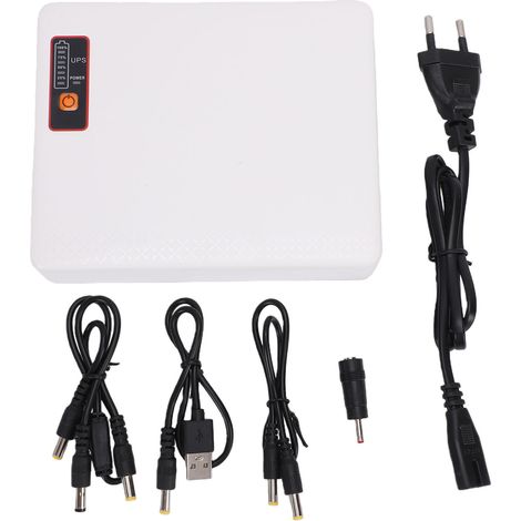 Mini-onduleur 8000 mAh, sortie 5 V, 9 V et 12 V, alimentation de secours CC USB Type-C pour routeur, modem et appareil photo (prise européenne). (1/5)