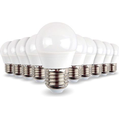 Arum Lighting – Lot de 10 ampoules LED E27 G45 5W 470 lumens – Blanc chaud 2700K – Angle 200° – Non dimmable – Classe F