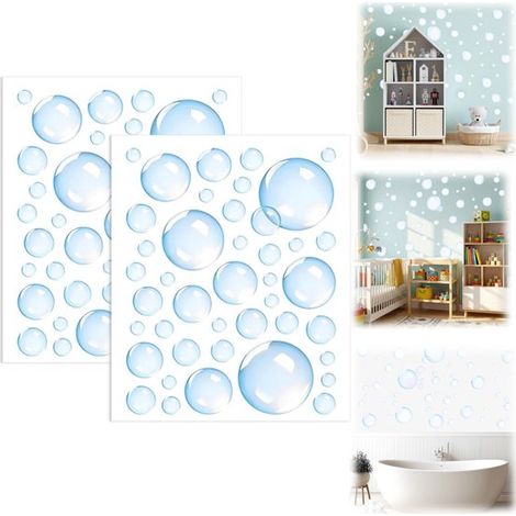 Set di 2 adesivi murali con motivo marino, adesivi a bolle, adesivi murali per il bagno, adesivi decorativi autoadesivi per il bagno (1/5)