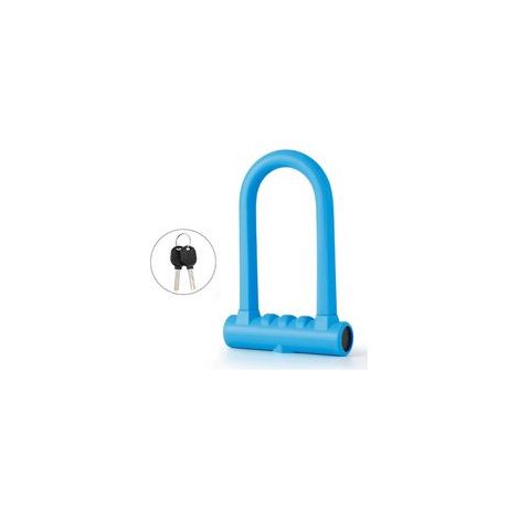 Antivol en U pour casque de moto, vélo, trottinette électrique, bleu (1/5)
