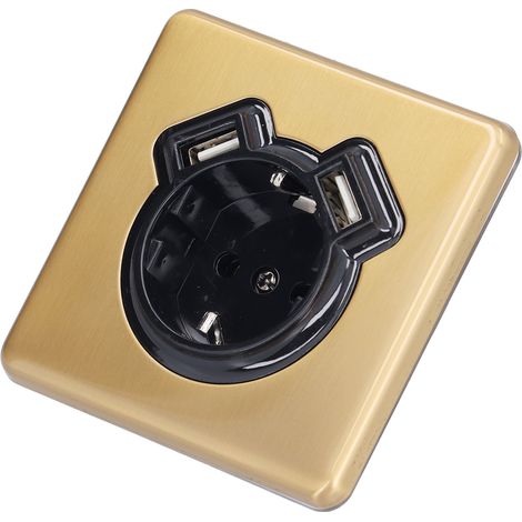 Europäische Retro-Bronze-Wandsteckdose, flammhemmend, mit zwei USB-Anschlüssen für Schlafzimmer und Küche, 250 V (1/5)