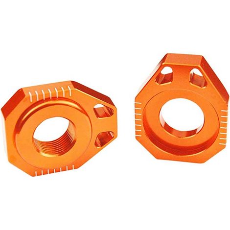 Tensores de eje trasero Scar Racing (AXIS) KTM SX / SXF / EXC 125 / 250 / 450 / 530 '08-'12, EXC / excf '08-'24 (DIÁMETRO 20MM) naranja (JUEGO - 2 PIEZAS)