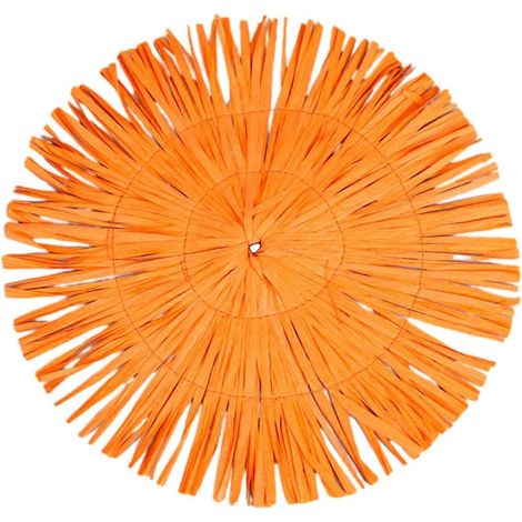 Sets de table ronds en papier avec franges à pompons, tissés à la main, résistants à la chaleur, antidérapants, pour tasses et assiettes, décoration de cuisine et de salle à manger (1/4)