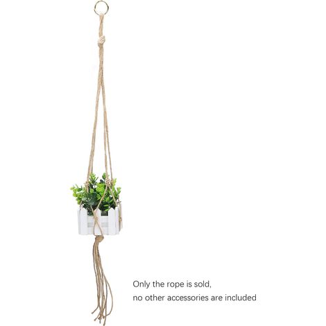 [Hanging Planter] Macrame Plant Hanger Eco-Friendly Hemp Rope Brown 90/105/122cm (1/5)