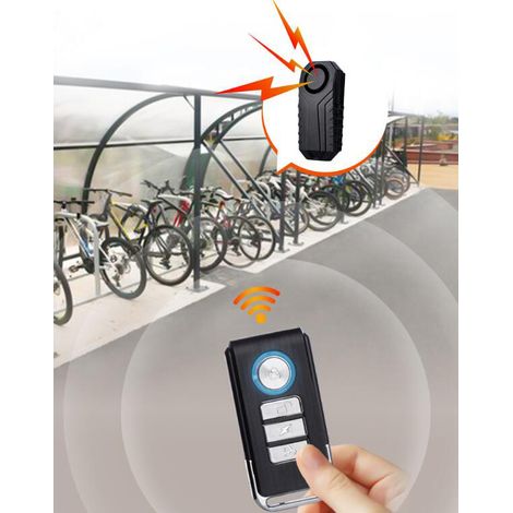 Alarme de télécommande de véhicule électrique de vélo, alarme antivol à induction sans fil, alarme de vibration noire à haut volume (1/5)