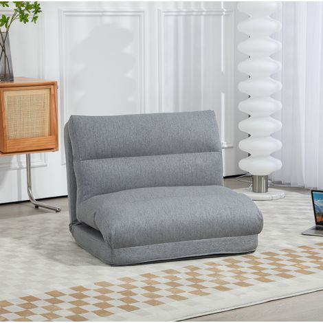 Silla de suelo plegable, respaldo de 6 posiciones, 70 x 41 x 56 cm, gris OKMYHOME (1/5)