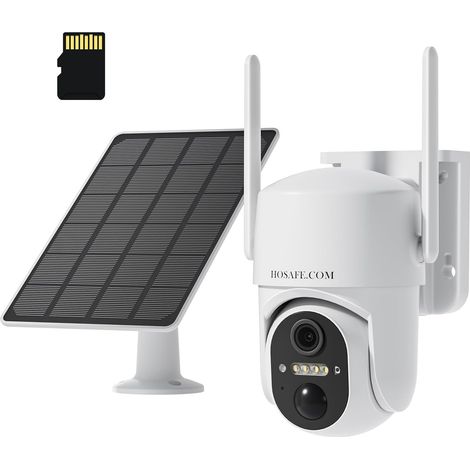 Camera Surveillance WIFI Exterieure Sans fil, Caméra de Surveillance Extérieur, Camera Exterieur Sans fil Solaire, Audio 2 Voies, Alarme de Détection de Mouvement, Vision Nocturne en Couleur, étanche (1/5)