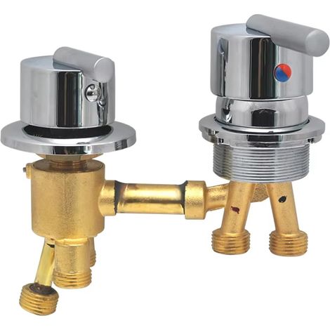 2/3 Voies Robinet De Baignoire En Laiton,Robinets De Bain Entraxe 10cm/12,5cm,Mitigeur Salle Bain Pour Cabine Ou Hammam (3 Voies,12.5cm) (1/5)
