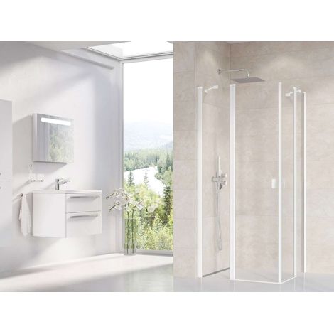 Ravak Chrome - Puerta de ducha CRV2-90, 90x195 cm, blanco mate/vidrio transparente 1QV70E00Z1 (1/5)