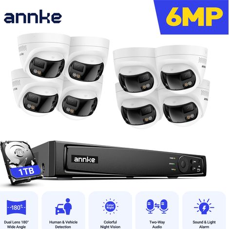 ANNKE 6MP PoE-Sicherheitskamerasystem für den Außenbereich mit Zwei-Wege-Audio, Personen- und Fahrzeugerkennung