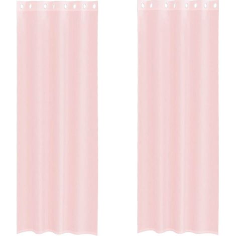 Maison Exclusive - Voile Vorhänge mit Ösen 2 Stk. Hellrosa 140x30