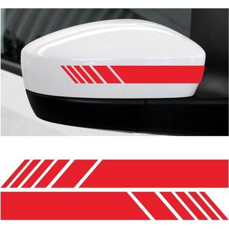 2 Stück reflektierende Auto-Rückspiegelaufkleber, individueller reflektierender Streifen, Seitenstreifen (Rot) (1/5)