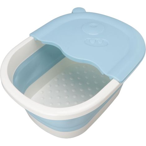 Baignoire pliable pour les pieds, seau pour enfants, baignoire en plastique bleue (1/5)