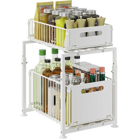 2-Stöckiger Unterschrank Organizer, Schubladen-Organizer Auszieh-Schubladenkorb (1/5)