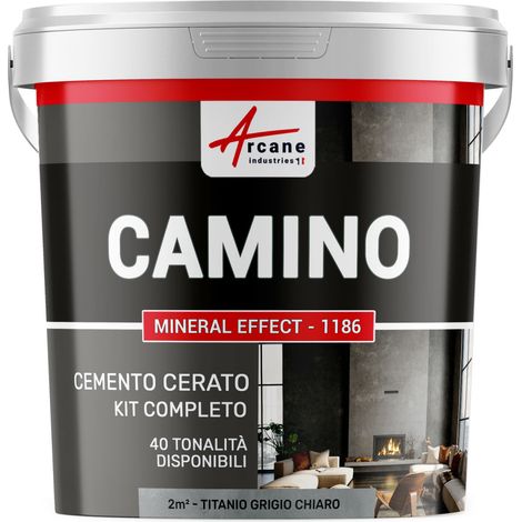 Kit microcemento camino - 2 m² (in 2 strati) Titanio Grigio Chiaro - ARCANE INDUSTRIES