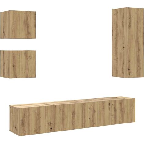 Ensemble de meuble TV mural - Armoires TV suspendues 5 pcs chêne artisanal fr1575 - Maison La Vie