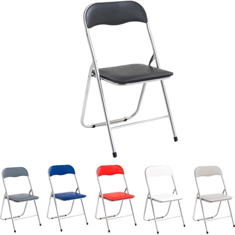 Marvin Sedia Pieghevole Imbottita Salvaspazio Portatile Richiudibile Da Interno Esterno Giardino Campeggio Ufficio Resistenti Ferro Leggere (Nera) (1/2)