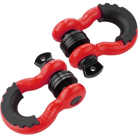 Lot de 2 manilles D 19 mm avec axe fileté 22,2 mm, résistance 28,5 tonnes, idéal pour vos besoins de fixation robuste. (1/5)