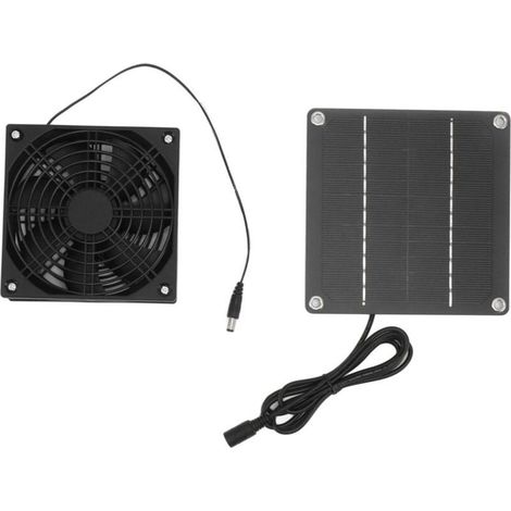 Trywise Kit de ventilateur de panneau solaire ventilateur d'extraction solaire en silicium monocristallin 2200 tr/min avec housse de protection pour serre (1/4)