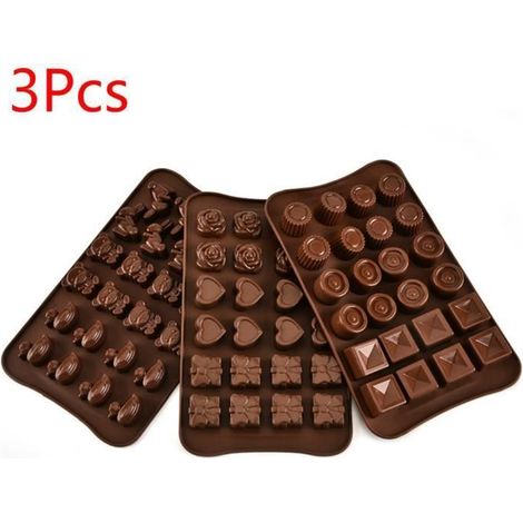Moules en Silicone - Candy - 3 Pcs - Antiadhésif - 23x13.3cm - Compatible Lave-Vaisselle (1/4)