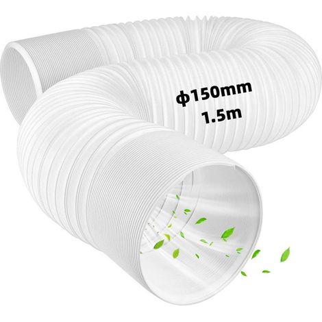 Tuyau pour climatiseur mobile, tuyau d'évacuation pour climatiseur mobile, diamètre 150 mm / 1,5 m, tuyau de sortie d'air flexible, conduit d'évacuation pour climatiseur mobile