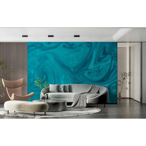 Papier Peint Art & Déco - Marbrures Fluides Océan - 150 x 250 cm (1/2)