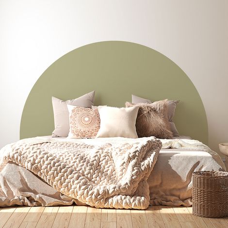 Stickers tête de lit - Couleur tendance - 160 x 130 cm - Pour lits (120 à 140 cm) - Adhésif MAT (1/2)