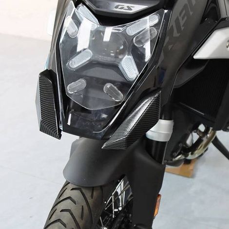 Textured carbon fiber front wing extension for BMW R1300GS 2023-2024. (1/5)