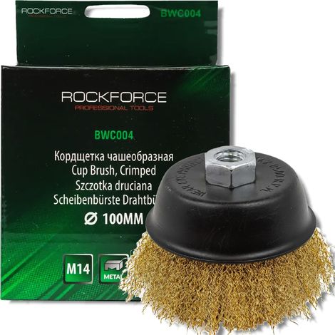 ROCKFORCE Messing-Topfbürste SOFT 100m M14 für Schleifmaschinen