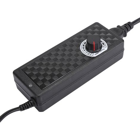 Alimentation réglable 3-12 V 10 A, adaptateur haute puissance à tension et vitesse variables, chargeur de bureau avec câble secteur (norme européenne) et contrôle de la température et de la luminosité (1/5)
