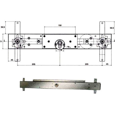 Serratura Bascule con Spranga Cilindro LLC113.5/8 Potente