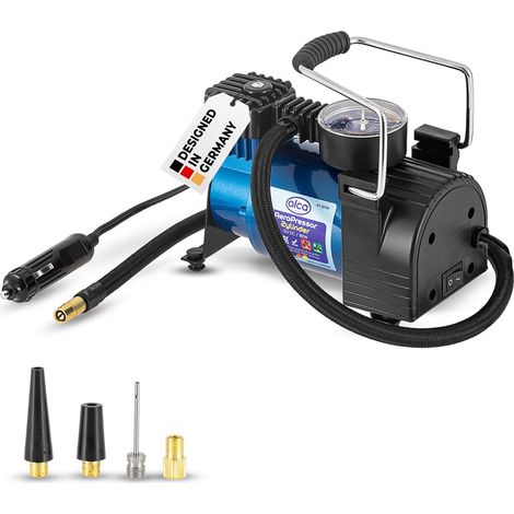 alca® Auto Kompressor mini elektrische Luftpumpe, 12V Luftkompressor, 21 bar, Zigarettenanzünder