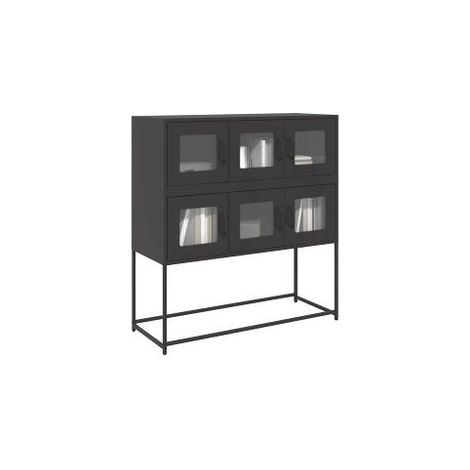 Buffet noir 100,5x39x107 acier laminé à froid (1/5)