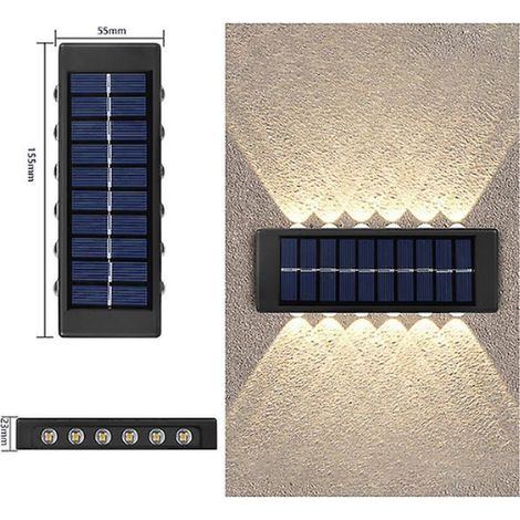 APPLIQUE MURALE SOLAIRE 12 LED IP65 BIDIRECTIONNELLE POUR JARDIN TE-B0570 (1/2)