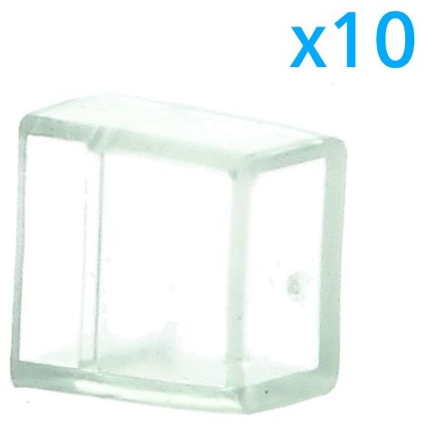 10 PZ Gommini PVC Morbida 10X6 mm per Chiusure Striscia Bobina Led Impermeabile (1/3)