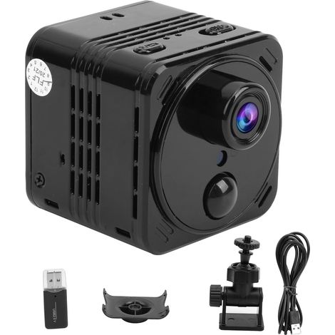 Mini Caméra de Surveillance WiFi 4K avec Détection de Mouvement, Vision Nocturne et Angle Large 170° pour Sécurité Domestique (1/5)