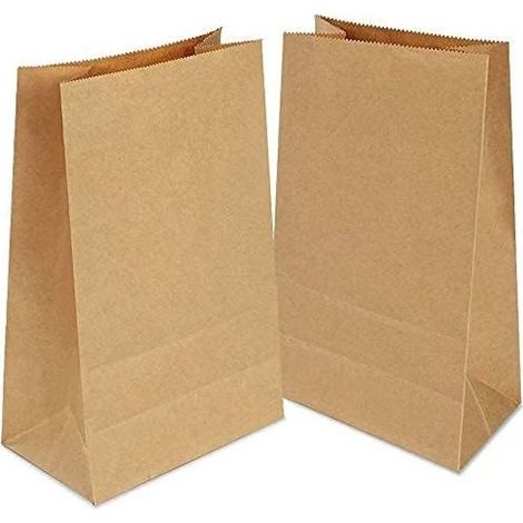 100 Sac Papier Kraft, Petit Sachet Papier,Sacs Cadeaux 100% en Papier Kraft recyclé (12x7x21cm) (1/5)