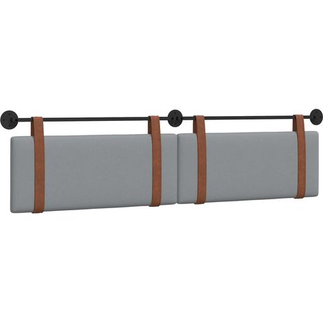 Testiera Testata del letto sospesa Grigio chiaro PU Antico (1/5)