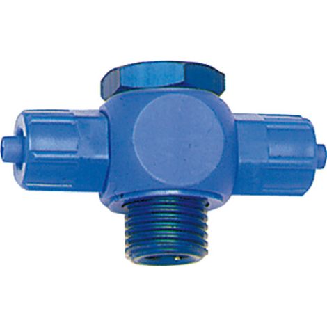 Riegler T-Verschraubung, Hohlschraube drehbar, G 1/8, Schlauch 8/6, POM (1/2)