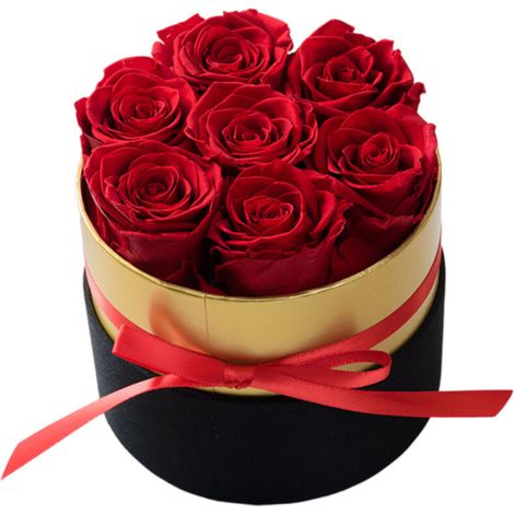 Seau à câlins en forme de cœur, Fleur éternelle, produit fini, 16 roses, cadeau de fleurs pour la fête des mères ou la Saint-Valentin. (1/5)