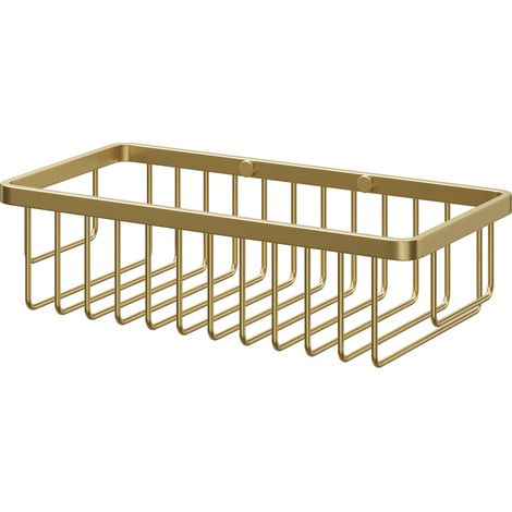Milos Mini Colore Brushed Brass Rectangular Wall Mounted Wire Basket
