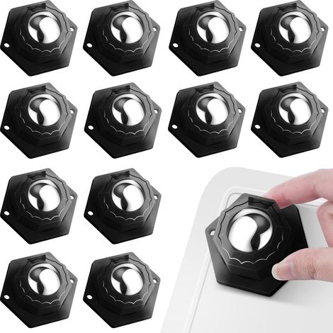 12 Pièces Petite Roulettes pour Meubles, Roulettes Pivotantes Auto-adhésives Charge 200kg, Mini Transfert Roues de Meubles à 360 Degrés de Rangement,Petits Meubles,Poubelles et 36 Vis (1/5)