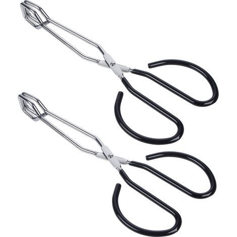 Set aus 2 Grillscheren aus Edelstahl, 25,4 cm, schwarz, hitzebeständig. (1/5)