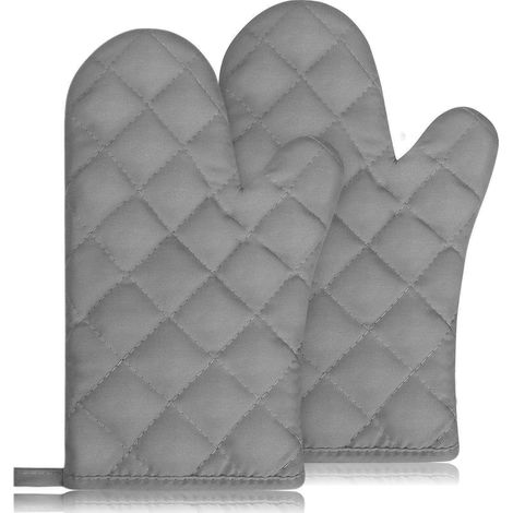 1 Paire Gant Cuisine Four, 160-200 ℃ Maniques Cuisine (Gris) (1/5)