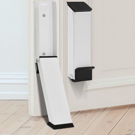 Butée de porte pliable en acier inoxydable avec pédale, bloque-porte, frein de porte, protection anti-claquement, coupe-vent, pour portes d'entrée et portes intérieures, couleur acier inoxydable (1/5)