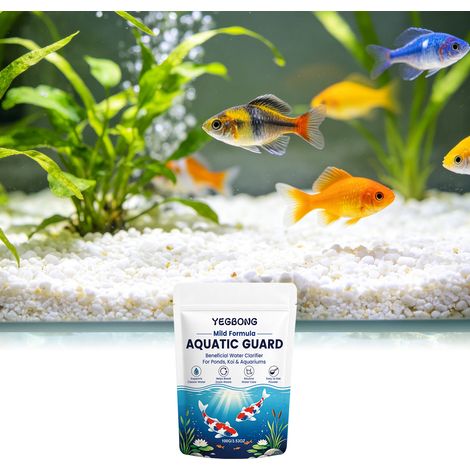 Poudre clarifiante pour aquariums et bassins : nettoie et purifie l’eau en douceur, pour un environnement clair. Indispensable pour l’aquariophilie. – 100 g (1/5)