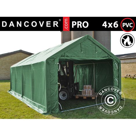 Storage shelter PRO 4x6x2x3.1 m, PVC, Green - Dancover (1/2)