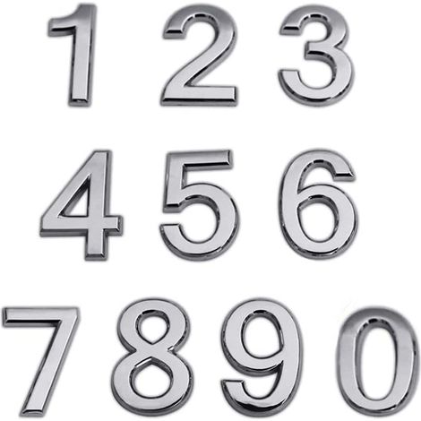 Etichetta del numero civico della cassetta postale Etichetta del layout dell'indirizzo del numero civico da 0 a 9 Numero civico della porta della casa Etichetta del numero civico per le camere da lett (1/5)